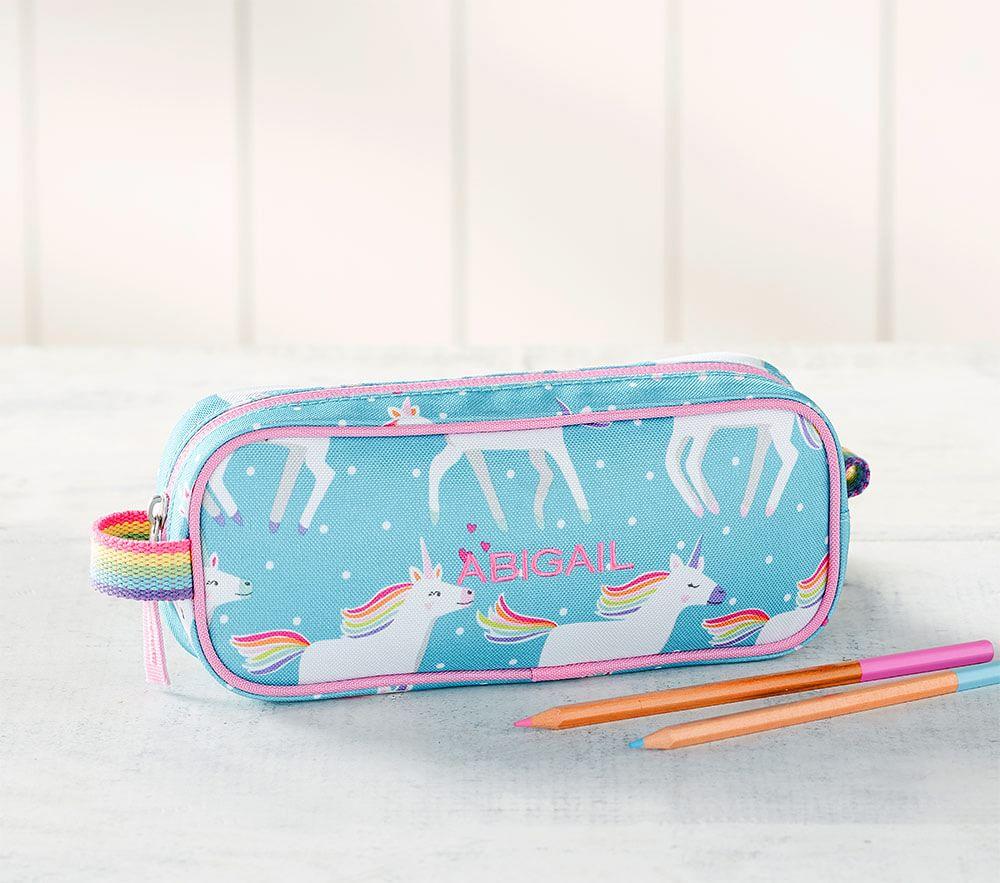 Mackenzie Aqua Unicorn Pencil Case
